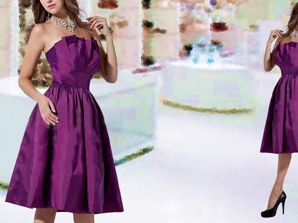 Purple cocktail dress fashion card
