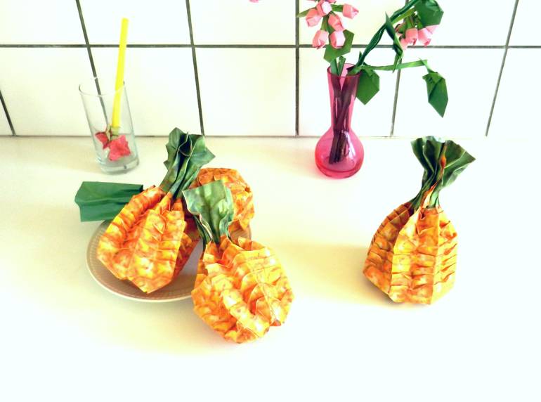 Origami pineapples