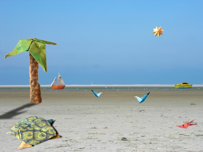 Origami beach models