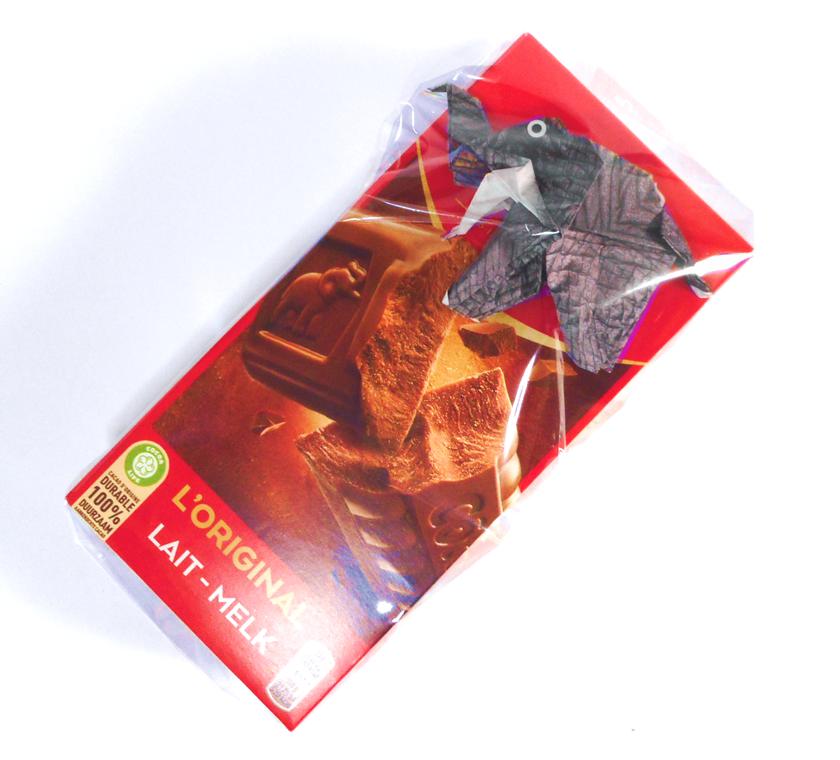 Chocolate bar with Origami Elephant