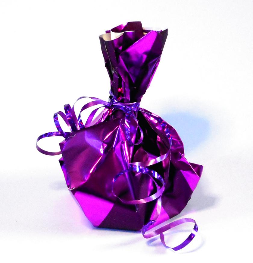 Purple paper gift
