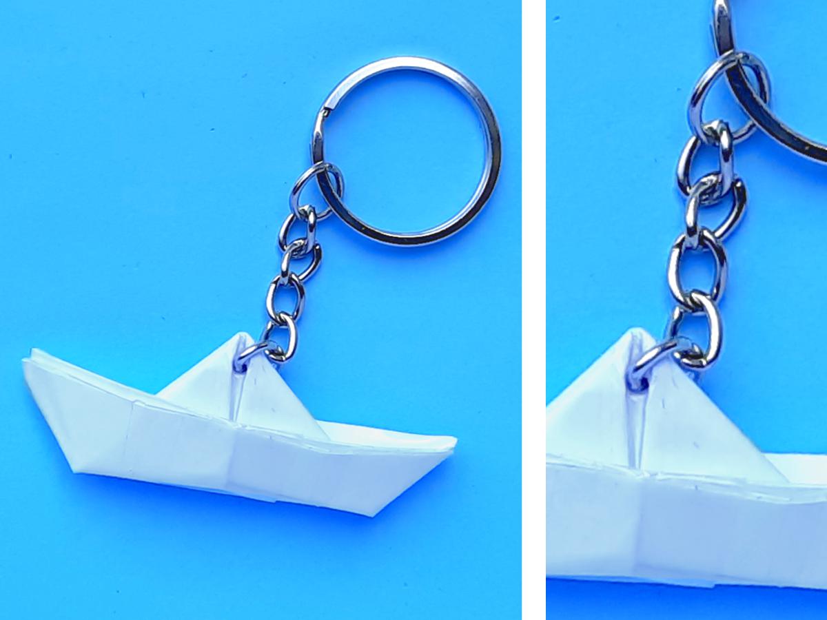Origami Boat Keychain
