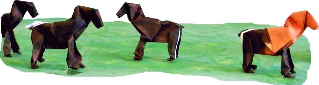 Origami paarden Origami paarden
