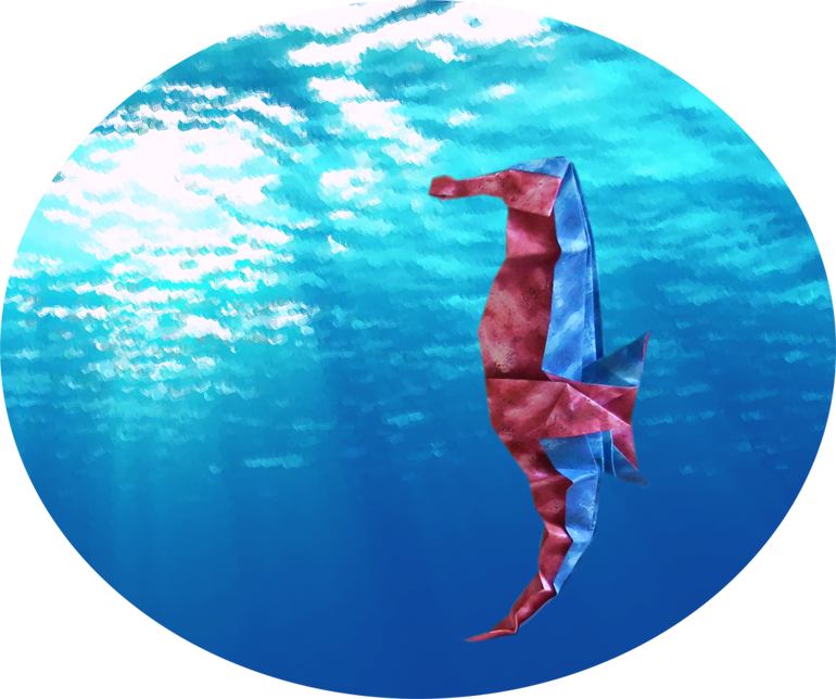 Origami zeepaard Origami zeepaard