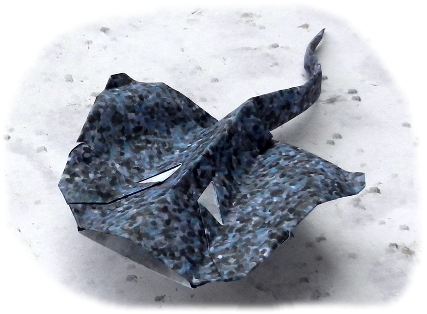 Origami pijlstaartrog Origami pijlstaartrog