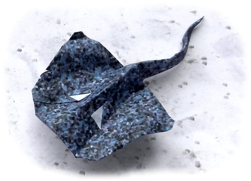 Origami pijlstaartrog Origami pijlstaartrog