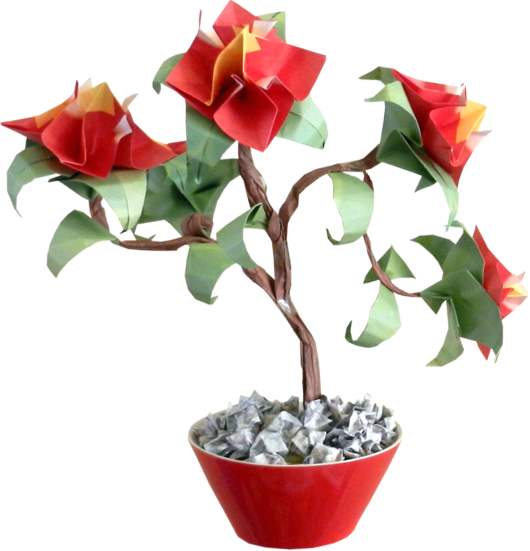 Origami Pioenroos