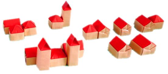 Origami block houses