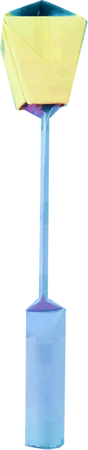 Straatlantaarn van papier