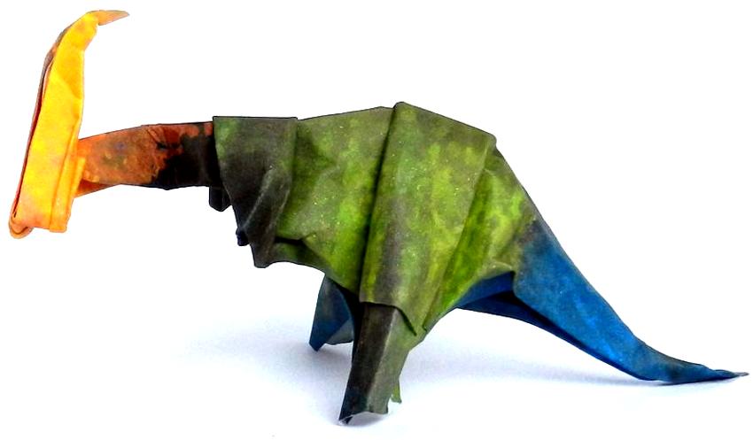 Origami Parasaurolophus