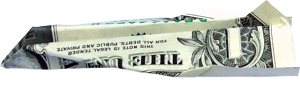 vliegtuigje van een dollar biljet gevouwen vliegtuigje van een dollar biljet gevouwen