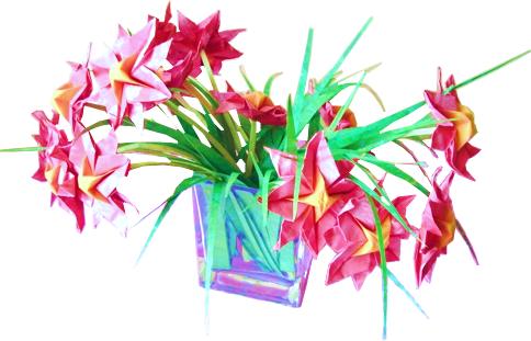 Origami bloemen