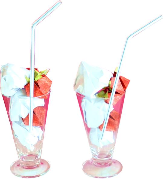 Sorbets met aardbeien clipart foto