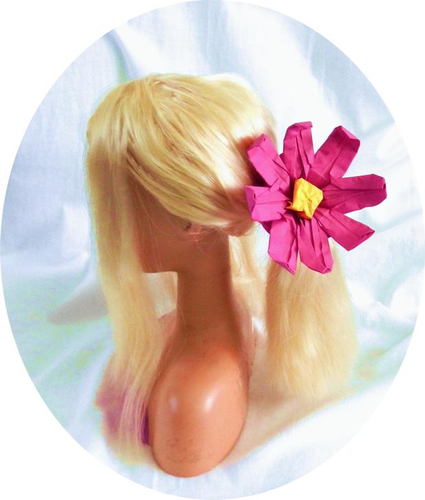 Origami Flower Hair Clip Origami Flower Hair Clip