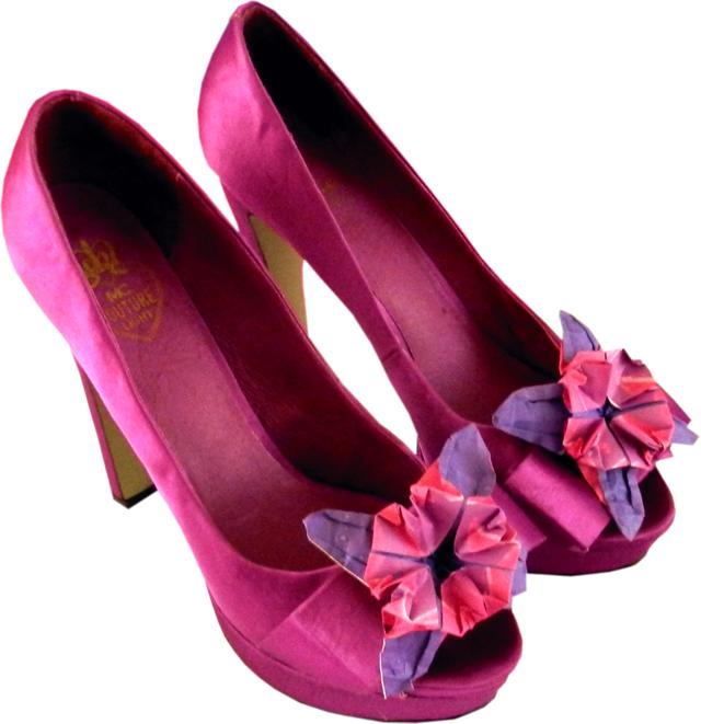 Pumps with Origami Flower Pumps with Origami Flower