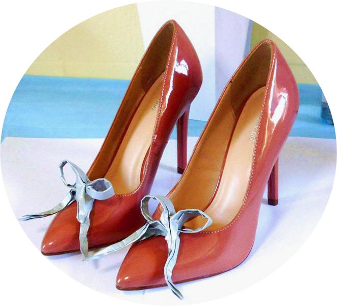 High Heels with Origami Bow High Heels with Origami Bow