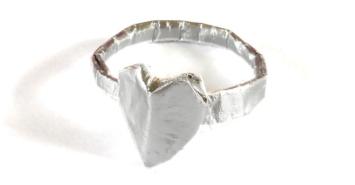 Origami ring met hartje Origami ring met hartje