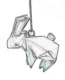 Origami konijn hangertje Origami konijn hangertje