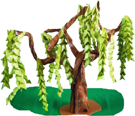 Origami treurwilg boom Origami treurwilg boom