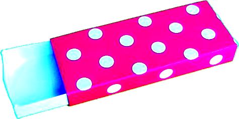 roze met witte polkadots pennendoosje