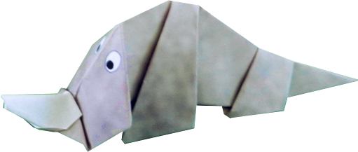 Origami neushoorn