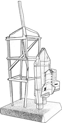 clipart tekening van de space shuttle op zijn basis clipart tekening van de space shuttle op zijn basis