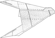 tekening van een stealth bombardeer vliegtuig