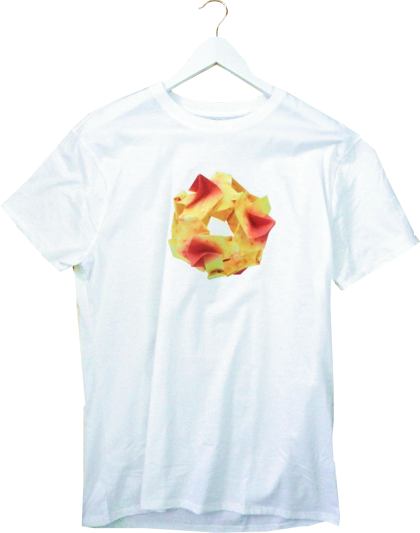 clipart plaatje van een t-shirt met bloemenprint