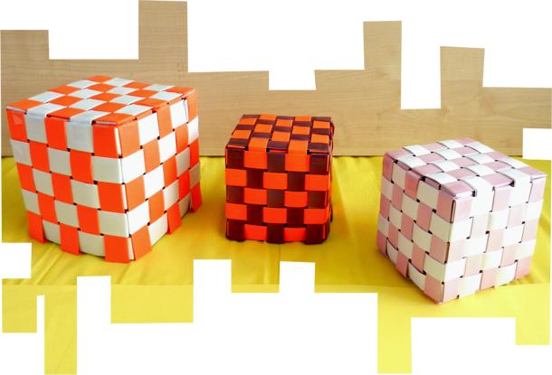 Paper woven cubes