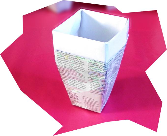 Newspaper flower pot