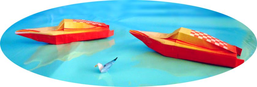 Origami speedboten Origami speedboten