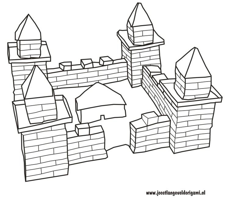 kleurplaat van een kasteel