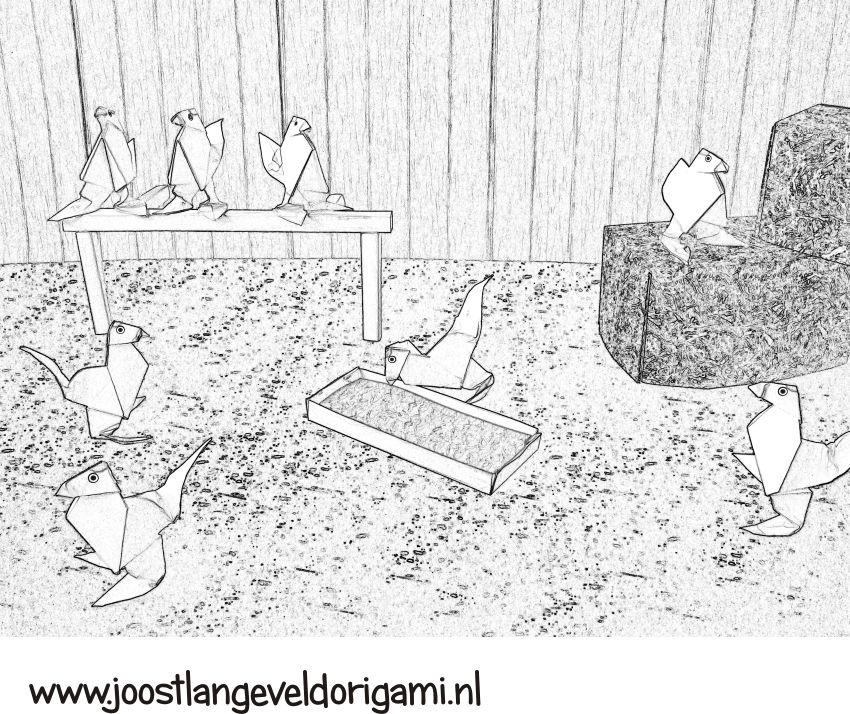 colouring picture of a chicken farm