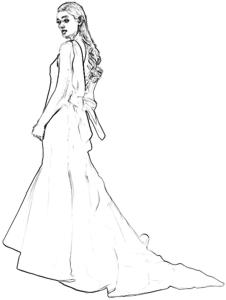 Wedding dress coloring page