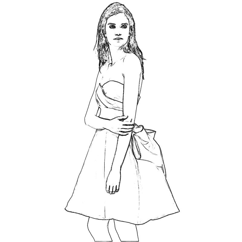 Monique Huillier dress coloring picture