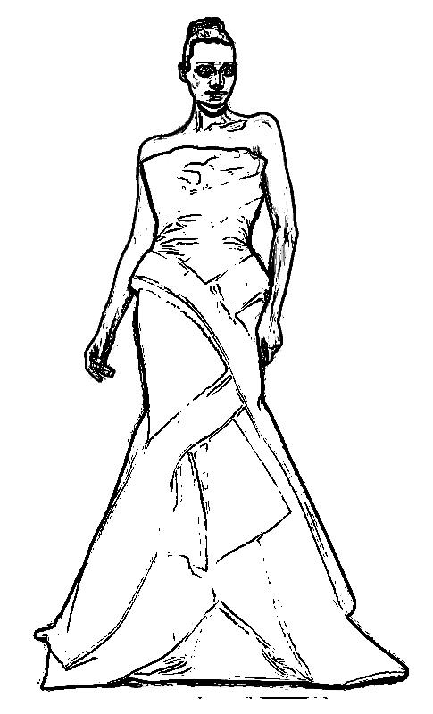 Rafael Cennamo dress coloring page