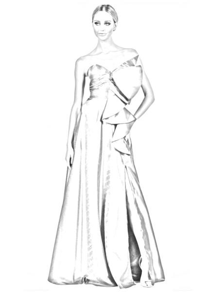 Woman in prom dress