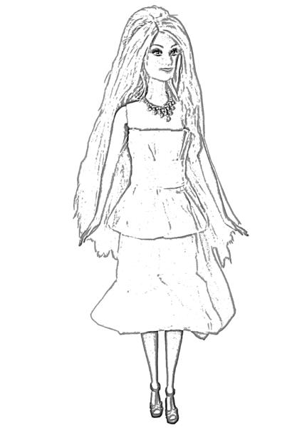 Barbie doll in balloon dress