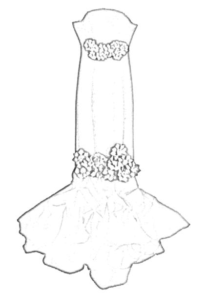 Dress with flowers decoration