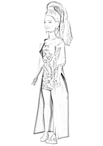 Barbie doll in long coat