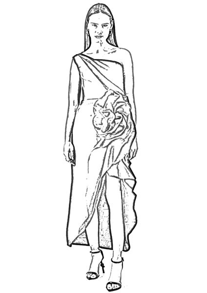 Dress with flower decoration