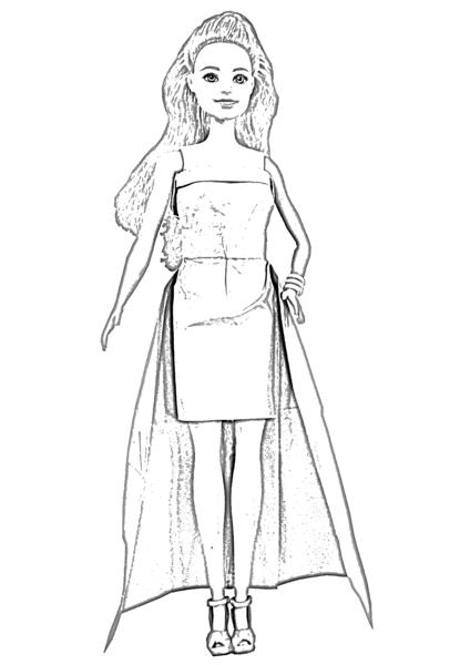 Barbie doll in party dress