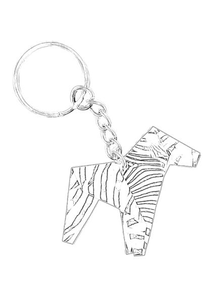 Origami Zebra Keychain