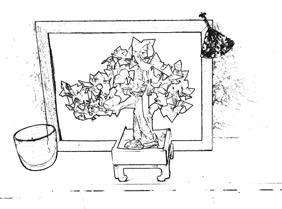 Bonsai tree coloring picture