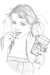 Girl eating chocolate Girl eating chocolate