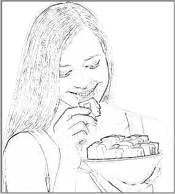 Girl eating bon bons Girl eating bon bons