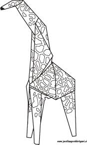kleurplaat van een origami giraffe