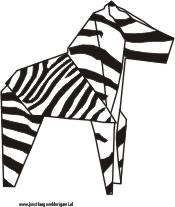 kleurplaat, origami zebra