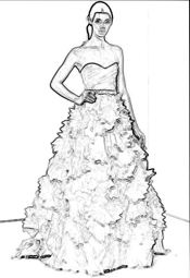 Wedding dress coloring picture
