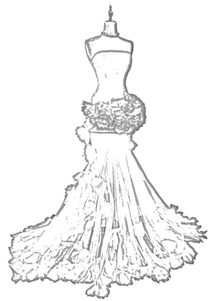 Floral wedding dress